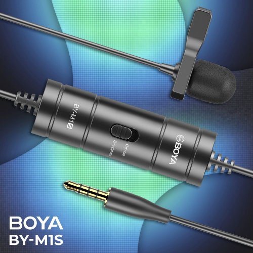 Петличний мікрофон BOYA BY-M1S Black купити в Україні: Київ, Львів, Хмельницький, Тернопіль, Івано-Франківськ | Низька ціна, відгуки, характеристики від TELEMART фото