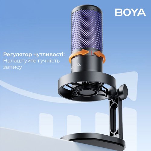 Мікрофон BOYA K3-02 RGB Black купити в Україні: Київ, Львів, Хмельницький, Тернопіль, Івано-Франківськ | Низька ціна, відгуки, характеристики від TELEMART фото