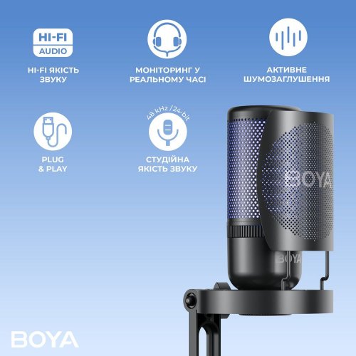 Мікрофон BOYA K9 RGB Black купити в Україні: Київ, Львів, Хмельницький, Тернопіль, Івано-Франківськ | Низька ціна, відгуки, характеристики від TELEMART фото