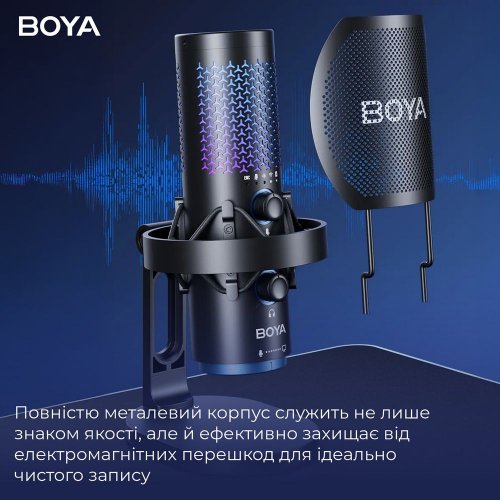 Мікрофон BOYA K5-02 RGB Black купити в Україні: Київ, Львів, Хмельницький, Тернопіль, Івано-Франківськ | Низька ціна, відгуки, характеристики від TELEMART фото