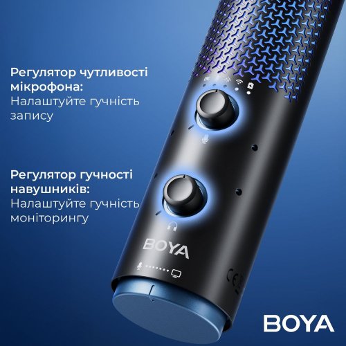 Мікрофон BOYA K5-02 RGB Black купити в Україні: Київ, Львів, Хмельницький, Тернопіль, Івано-Франківськ | Низька ціна, відгуки, характеристики від TELEMART фото