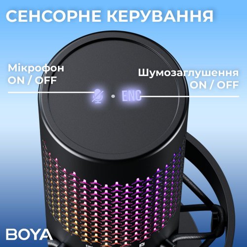 Мікрофон BOYA K5-02 RGB Black купити в Україні: Київ, Львів, Хмельницький, Тернопіль, Івано-Франківськ | Низька ціна, відгуки, характеристики від TELEMART фото