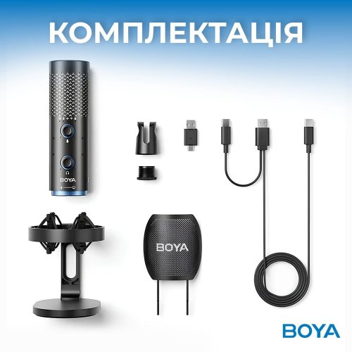 Мікрофон BOYA K5-02 RGB Black купити в Україні: Київ, Львів, Хмельницький, Тернопіль, Івано-Франківськ | Низька ціна, відгуки, характеристики від TELEMART фото