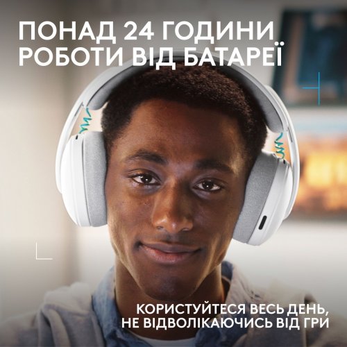 Навушники Logitech G325 Lightspeed Wireless (981-001531) White купити в Україні: Київ, Львів, Хмельницький, Тернопіль, Івано-Франківськ | Низька ціна, відгуки, характеристики від TELEMART фото