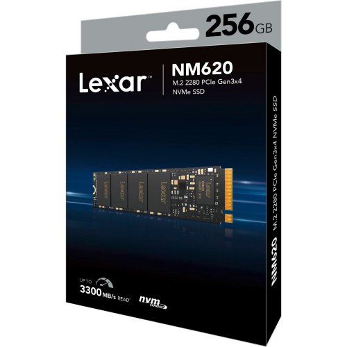 Уцінка ssd-диск Lexar NM620 3D NAND TLC 256GB M.2 (2280 PCI-E) NVMe x4 (LNM620X256G-RNNNG) (Розкрита упаковка, 850807) купити в Україні: Київ, Львів, Хмельницький, Тернопіль, Івано-Франківськ | Перевірка сумісності, низька ціна, відгуки, характеристики від TELEMART фото