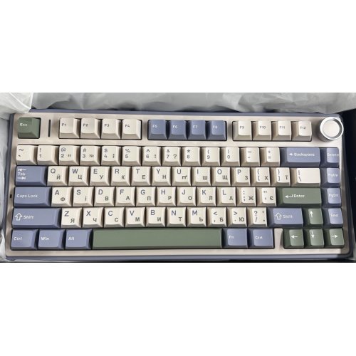 Уцінка клавіатура AULA F75 Gasket Leobog Greywood V3 Wireless (6948391208640) White (Пошкоджено пакування, 850864) купити в Україні: Київ, Львів, Хмельницький, Тернопіль, Івано-Франківськ | Низька ціна, відгуки, характеристики від TELEMART фото