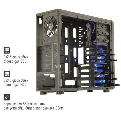 Корпус QUBE QB826 без БП (QB826_WBNU3) Black (Восстановлено продавцом, 850865) купить в Украине: Киев, Днепр, Харьков, Одесса  | Проверка совместимости, низкая цена, отзывы, характеристики от TELEMART фото