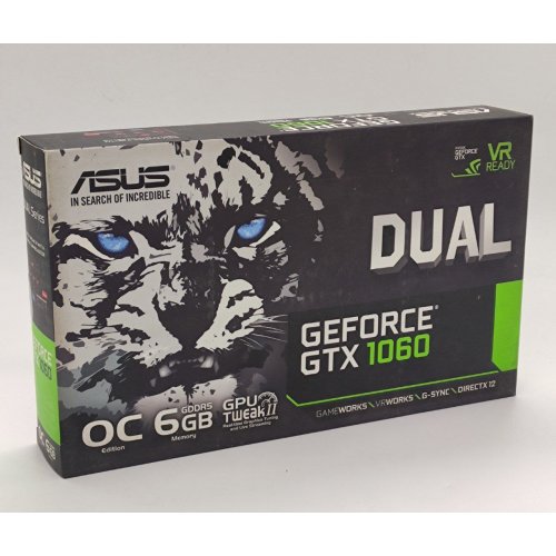 Видеокарта Asus GeForce GTX 1060 Dual OC 6144MB (DUAL-GTX1060-O6G) (Восстановлено продавцом, 850873) купить в Украине: Киев, Днепр, Харьков, Одесса  | Проверка совместимости, низкая цена, отзывы, характеристики от TELEMART фото