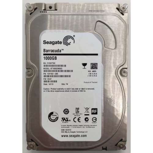 Жорсткий диск Seagate Barracuda 7200.14 1TB 64MB 7200RPM 3.5" (ST1000DM003) (Відновлено продавцем, 850881) купити в Україні: Київ, Львів, Хмельницький, Тернопіль, Івано-Франківськ | Перевірка сумісності, низька ціна, відгуки, характеристики від TELEMART фото