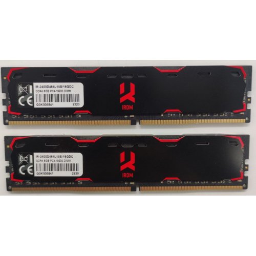 Озп GoodRAM DDR4 16GB (2x8GB) 2400Mhz IRDM Black (IR-2400D464L15S/16GDC) (Відновлено продавцем, 850895) купити в Україні: Київ, Львів, Хмельницький, Тернопіль, Івано-Франківськ | Перевірка сумісності, низька ціна, відгуки, характеристики від TELEMART фото