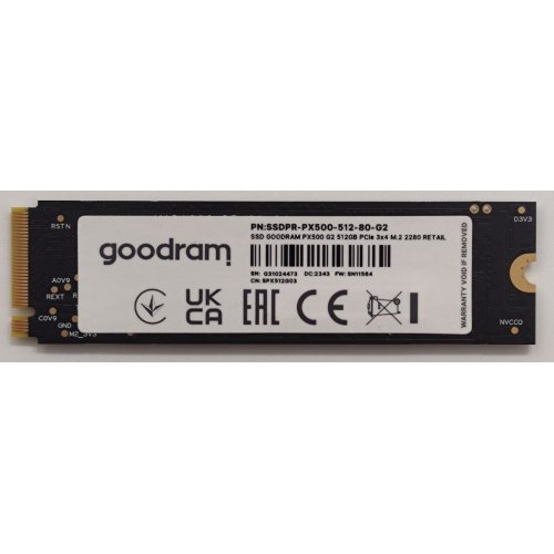 Ssd-диск GoodRAM PX500 Gen.2 3D NAND 512GB M.2 (2280 PCI-E) NVMe x4 (SSDPR-PX500-512-80-G2) (Відновлено продавцем, 850896) купити в Україні: Київ, Львів, Хмельницький, Тернопіль, Івано-Франківськ | Перевірка сумісності, низька ціна, відгуки, характеристики від TELEMART фото