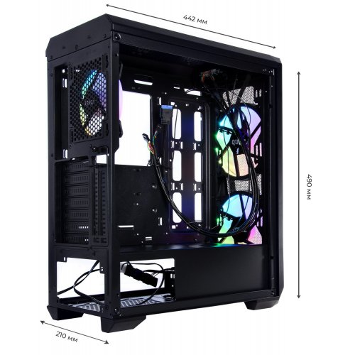 Корпус QUBE Wizard ARGB Tempered Glass без БП (WIZARD_FMNU3) Black (Восстановлено продавцом, 850902) купить в Украине: Киев, Днепр, Харьков, Одесса  | Проверка совместимости, низкая цена, отзывы, характеристики от TELEMART фото