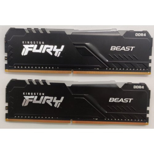 Озп Kingston DDR4 16GB (2x8GB) 3200Mhz FURY Beast RGB Black (KF432C16BBAK2/16) (Відновлено продавцем, 850914) купити в Україні: Київ, Львів, Хмельницький, Тернопіль, Івано-Франківськ | Перевірка сумісності, низька ціна, відгуки, характеристики від TELEMART фото