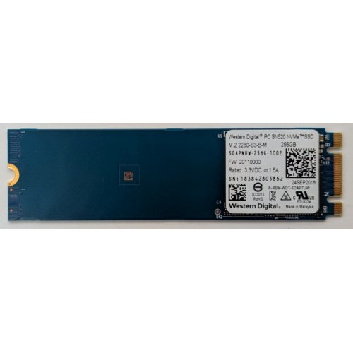 Ssd-диск Western Digital SN520 256GB M.2 (2280 PCI-E) (SDAPNUW-256G-1002) (Відновлено продавцем, 850943) купити в Україні: Київ, Львів, Хмельницький, Тернопіль, Івано-Франківськ | Перевірка сумісності, низька ціна, відгуки, характеристики від TELEMART фото