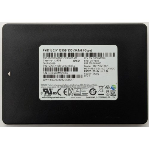 Ssd-диск Samsung PM871b TLC 128GB 2.5" (MZ7LN128HAHQ-000L2) (Відновлено продавцем, 850951) купити в Україні: Київ, Львів, Хмельницький, Тернопіль, Івано-Франківськ | Перевірка сумісності, низька ціна, відгуки, характеристики від TELEMART фото