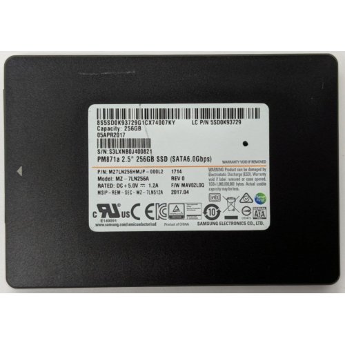 Ssd-диск Samsung PM871A 256GB 2.5" (MZ7LN256HMJP) (Відновлено продавцем, 850952) купити в Україні: Київ, Львів, Хмельницький, Тернопіль, Івано-Франківськ | Перевірка сумісності, низька ціна, відгуки, характеристики від TELEMART фото