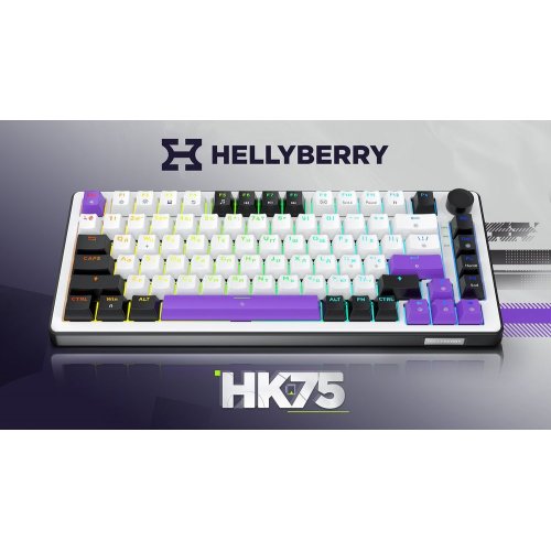Клавіатура HATOR HK75 Hellyberry Mechanical Linear Black/White купити в Україні: Київ, Львів, Хмельницький, Тернопіль, Івано-Франківськ | Низька ціна, відгуки, характеристики від TELEMART фото