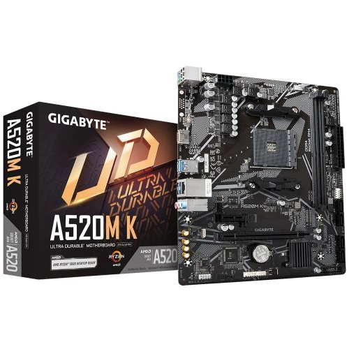 Материнская плата Gigabyte A520M K (sAM4, AMD A520) (Восстановлено продавцом, 851095) купить в Украине: Киев, Днепр, Харьков, Одесса  | Проверка совместимости, низкая цена, отзывы, характеристики от TELEMART фото