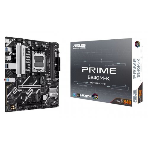 Материнская плата Asus PRIME B840M-K (sAM5, AMD B840) купить в Украине: Киев, Днепр, Харьков, Одесса  | Проверка совместимости, низкая цена, отзывы, характеристики от TELEMART фото