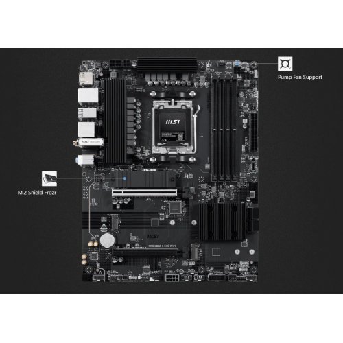 Материнская плата MSI PRO B850-S EVO WIFI (sAM5, AMD B850) купить в Украине: Киев, Днепр, Харьков, Одесса  | Проверка совместимости, низкая цена, отзывы, характеристики от TELEMART фото