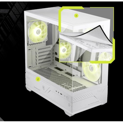 Корпус MSI MAG PANO M110R без БЖ White купити в Україні: Київ, Львів, Хмельницький, Тернопіль, Івано-Франківськ | Перевірка сумісності, низька ціна, відгуки, характеристики від TELEMART фото