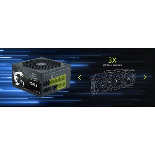 Блок питания MSI MAG 1000W PCIE5 (A1000PLS) купить в Украине: Киев, Днепр, Харьков, Одесса  | Проверка совместимости, низкая цена, отзывы, характеристики от TELEMART фото