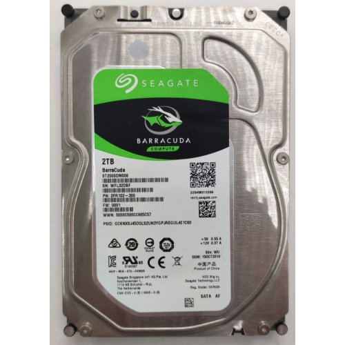 Жорсткий диск Seagate BarraCuda 2TB 256MB 7200RPM 3.5" (ST2000DM008) (Відновлено продавцем, 851172) купити в Україні: Київ, Львів, Хмельницький, Тернопіль, Івано-Франківськ | Перевірка сумісності, низька ціна, відгуки, характеристики від TELEMART фото