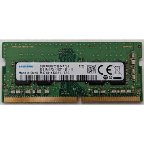 Озп Samsung SODIMM DDR4 8GB 2400Mhz (M471A1K43CB1-CRC) OEM (Відновлено продавцем, 851197) купити в Україні: Київ, Львів, Хмельницький, Тернопіль, Івано-Франківськ | Перевірка сумісності, низька ціна, відгуки, характеристики від TELEMART фото