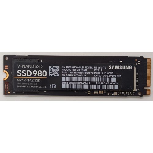 Ssd-диск Samsung 980 V-NAND MLC 1TB M.2 (2280 PCI-E) NVMe 1.4 (MZ-V8V1T0BW) (Відновлено продавцем, 851198) купити в Україні: Київ, Львів, Хмельницький, Тернопіль, Івано-Франківськ | Перевірка сумісності, низька ціна, відгуки, характеристики від TELEMART фото