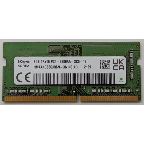 Озп Hynix SODIMM DDR4 8GB 3200Mhz (HMAA1GS6CJR6N-XN) (Відновлено продавцем, 851199) купити в Україні: Київ, Львів, Хмельницький, Тернопіль, Івано-Франківськ | Перевірка сумісності, низька ціна, відгуки, характеристики від TELEMART фото