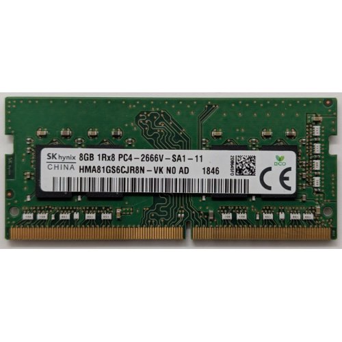 Озп Hynix SODIMM DDR4 8GB 2666Mhz (HMA81GS6CJR8N-VK) (Відновлено продавцем, 851201) купити в Україні: Київ, Львів, Хмельницький, Тернопіль, Івано-Франківськ | Перевірка сумісності, низька ціна, відгуки, характеристики від TELEMART фото