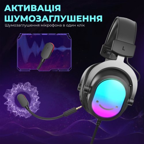 Навушники Fifine H16 RGB Black купити в Україні: Київ, Львів, Хмельницький, Тернопіль, Івано-Франківськ | Низька ціна, відгуки, характеристики від TELEMART фото