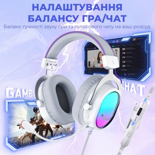 Наушники Fifine H16 RGB White купить в Украине: Киев, Днепр, Харьков, Одесса  | Низкая цена, отзывы, характеристики от TELEMART фото