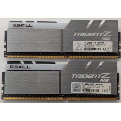 Озп G.Skill DDR4 16GB (2x8GB) 3200Mhz Trident Z RGB (F4-3200C16D-16GTZR) (Відновлено продавцем, 851224) купити в Україні: Київ, Львів, Хмельницький, Тернопіль, Івано-Франківськ | Перевірка сумісності, низька ціна, відгуки, характеристики від TELEMART фото