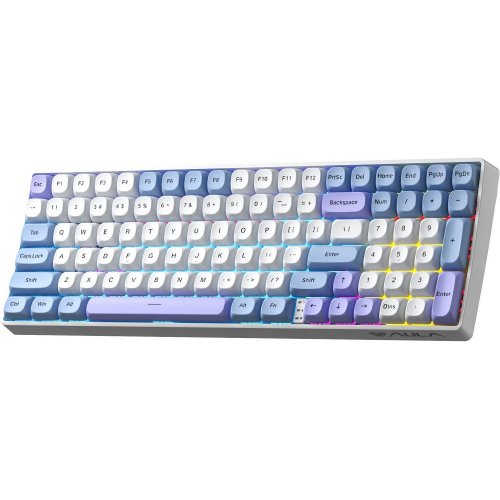 Клавиатура AULA S100 Pro KRGD Red Switch Wireless (6948391205762) White/Blue купить в Украине: Киев, Днепр, Харьков, Одесса  | Низкая цена, отзывы, характеристики от TELEMART фото