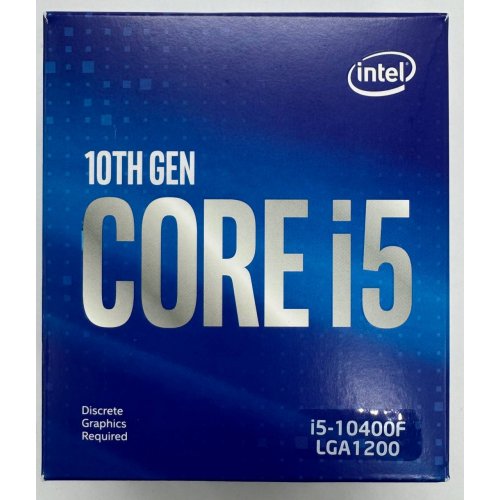 Процесор Intel Core i5-10400F 2.9(4.3)GHz s1200 Box (BX8070110400F) (Відновлено продавцем, 851425) купити в Україні: Київ, Львів, Хмельницький, Тернопіль, Івано-Франківськ | Перевірка сумісності, низька ціна, відгуки, характеристики від TELEMART фото