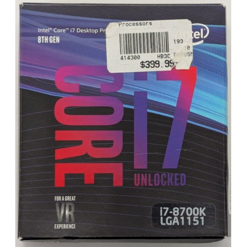 Процесор Intel Core i7-8700K 3.7(4.7)GHz 12MB s1151 Box (BX80684I78700K) (Відновлено продавцем, 851433) купити в Україні: Київ, Львів, Хмельницький, Тернопіль, Івано-Франківськ | Перевірка сумісності, низька ціна, відгуки, характеристики від TELEMART фото