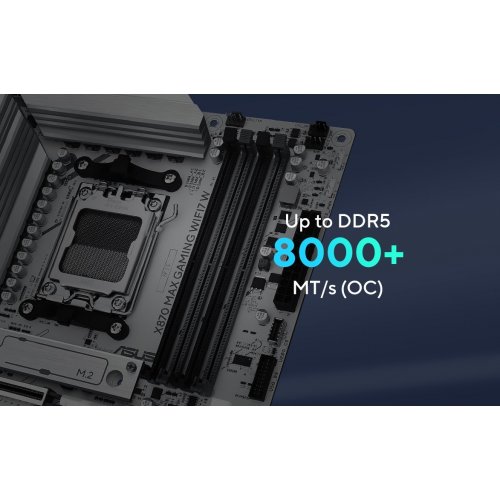 Уцінка материнська плата Asus X870 MAX GAMING WIFI7 W (sAM5, AMD X870) (Розкрита упаковка, 851437) купити в Україні: Київ, Львів, Хмельницький, Тернопіль, Івано-Франківськ | Перевірка сумісності, низька ціна, відгуки, характеристики від TELEMART фото