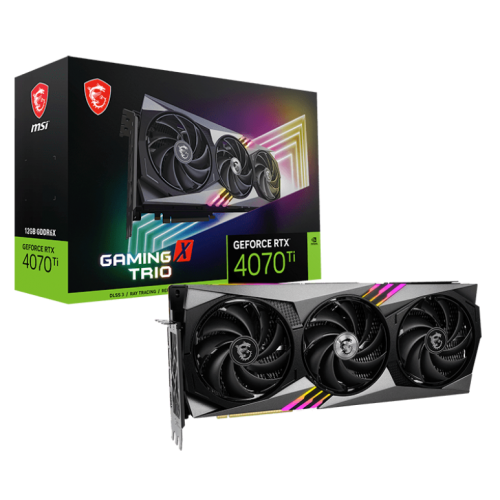 Видеокарта MSI GeForce RTX 4070 Ti GAMING X TRIO 12288MB (RTX 4070 Ti GAMING X TRIO 12G) (Восстановлено продавцом, 851465) купить в Украине: Киев, Днепр, Харьков, Одесса  | Проверка совместимости, низкая цена, отзывы, характеристики от TELEMART фото