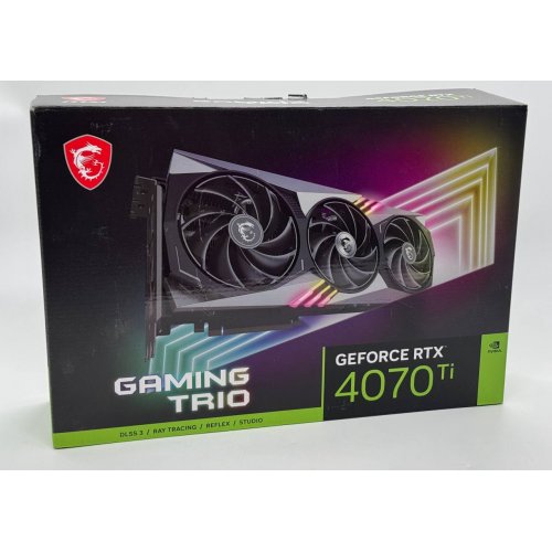 Видеокарта MSI GeForce RTX 4070 Ti GAMING X TRIO 12288MB (RTX 4070 Ti GAMING X TRIO 12G) (Восстановлено продавцом, 851465) купить в Украине: Киев, Днепр, Харьков, Одесса  | Проверка совместимости, низкая цена, отзывы, характеристики от TELEMART фото