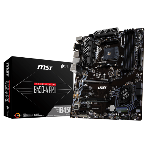Материнская плата MSI B450-A PRO (sAM4, AMD B450) (Восстановлено продавцом, 851482) купить в Украине: Киев, Днепр, Харьков, Одесса  | Проверка совместимости, низкая цена, отзывы, характеристики от TELEMART фото