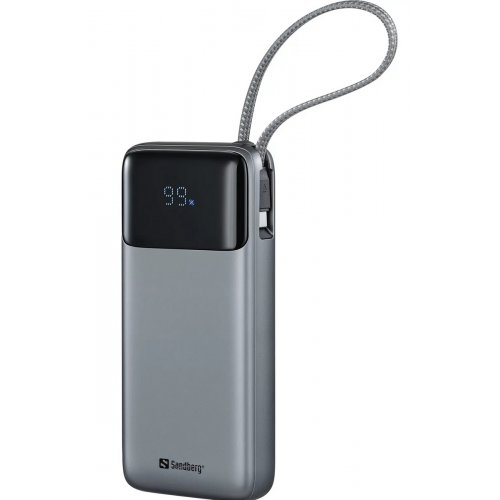 Powerbank Sandberg 20000mAh 67W with Built-In USB Type-C Cable (421-29) купить в Украине: Киев, Днепр, Харьков, Одесса  | Низкая цена, отзывы, характеристики от TELEMART фото