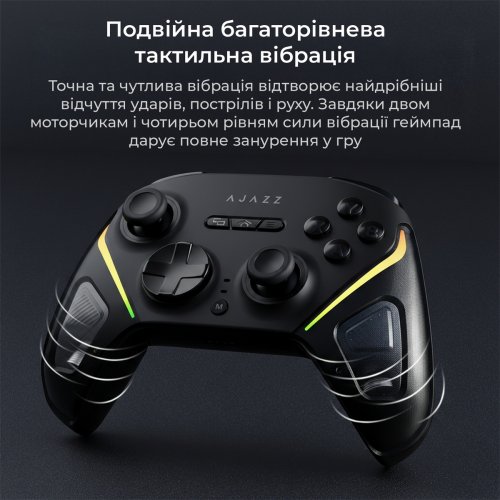 Геймпад Ajazz GP100 RGB (GP100-B) Black купить в Украине: Киев, Днепр, Харьков, Одесса  | Низкая цена, отзывы, характеристики от TELEMART фото