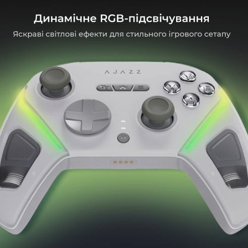 Геймпад Ajazz GP100 RGB (GP100-W) White купить в Украине: Киев, Днепр, Харьков, Одесса  | Низкая цена, отзывы, характеристики от TELEMART фото
