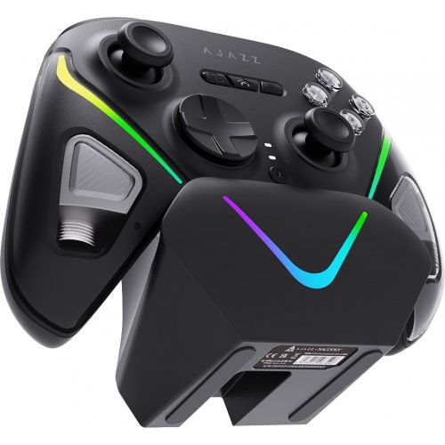 Геймпад Ajazz GP100S RGB with Charging Station (GP100S-B) Black купить в Украине: Киев, Днепр, Харьков, Одесса  | Низкая цена, отзывы, характеристики от TELEMART фото
