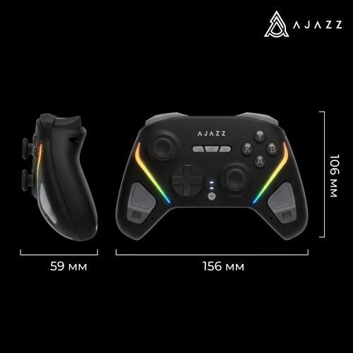 Геймпад Ajazz GP100S RGB with Charging Station (GP100S-B) Black купить в Украине: Киев, Днепр, Харьков, Одесса  | Низкая цена, отзывы, характеристики от TELEMART фото