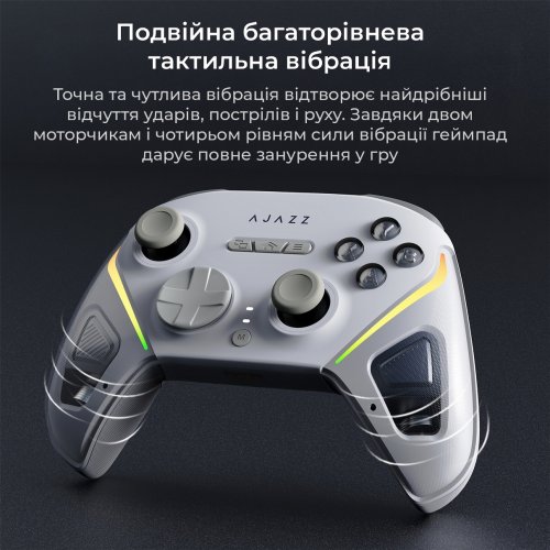 Геймпад Ajazz GP100S RGB with Charging Station (GP100S-W) White купить в Украине: Киев, Днепр, Харьков, Одесса  | Низкая цена, отзывы, характеристики от TELEMART фото