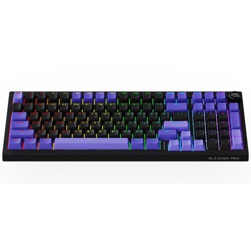 Клавиатура Proove Gaming Slicker Pro RGB Gateron G Pro 3.0 Yellow Wireless (WKSLP0022416) Black/Purple купить в Украине: Киев, Днепр, Харьков, Одесса  | Низкая цена, отзывы, характеристики от TELEMART фото