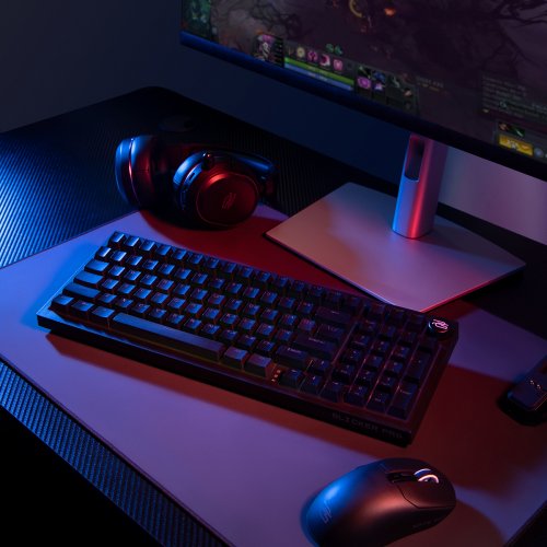 Клавиатура Proove Gaming Slicker Pro RGB Gateron G Pro 3.0 Yellow Wireless (WKSLP0022416) Black/Purple купить в Украине: Киев, Днепр, Харьков, Одесса  | Низкая цена, отзывы, характеристики от TELEMART фото