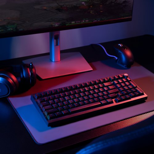 Клавиатура Proove Gaming Slicker Pro RGB Gateron G Pro 3.0 Yellow Wireless (WKSLP0022416) Black/Purple купить в Украине: Киев, Днепр, Харьков, Одесса  | Низкая цена, отзывы, характеристики от TELEMART фото